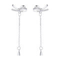 wholesale S925 Sterling Silver Trendy Bow Tassel Lightweight Cute Design Earrings-0-4