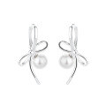 wholesale S925 Silver Korean Style Pearl Bow Elegant Creative Trendy Design Earrings Ear Clips from Yun Chao Xuan-0-4