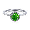 wholesale S925 Sterling Silver Emerald High-Carbon Diamond Ring, Luxe Vintage Elegance with a High-End Feel, Cross-Border Women's Ring-0-10