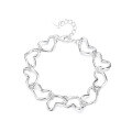 wholesale S925 sterling silver Korean-style minimalist fresh and simple heart-stitched fashionable and versatile bracelet for women-0-4