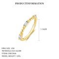 wholesale S925 Sterling Silver Small Sugar Cube Zirconia Ring, Women's Minimalist Stacking Band, Cross-border Best-seller-0-7