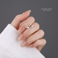 wholesale 925 Sterling Silver Cat Fishbone Stud Earrings For Women-Platinum 925 silver