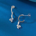 wholesale S925 Silver Exquisite Full-Diamond Snake Earrings, Luxury Design, Fashionable and Elegant Live Stream Edition by Zhuozhifan Jewelry-0-1
