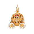 wholesale S925 Silver Plated with 14K Gold Japanese Retro Miniature Style Three-Dimensional Pumpkin Carriage Necklace, Dunli Jewelry Spring New Collection-0-0