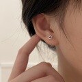 wholesale S925 Sterling Silver Five-Pointed Star Resin Drop Earrings for Women, Small and Minimalist, Fresh Style, Best Friend Matching, Student Earrings, Trendy Ear Accessories-0-2