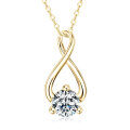 S925 Sterling Silver D Color Moissanite Geometric Minimalist Luxury Necklace Wholesale-0-3