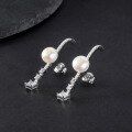 wholesale S925 Sterling Silver Inlaid with 5A Zircon and Natural Freshwater Pearl Fashion Light Luxury Earrings-0-0