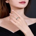 wholesale S925 Sterling Silver Invisible Set Princess Cut Fine Craftsmanship Full Diamond Micro Paved Emerald Zircon Ring for Women Cross-Border Jewelry-0-3