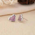wholesale S925 Sterling Silver Heart-shaped Diamond-studded Earrings, Korean Style Elegant Zircon Earrings for Women, Fashion Minimalist Jewelry Wholesale-0-2