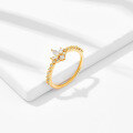 wholesale S925 silver plated with 14K gold, Japanese retro style niche luxury zircon ring-0-1