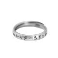 wholesale 925 Sterling Silver Tibetan Sanskrit Six-Character Mantra Ring for Women, Openable Retro Style, Unisex National Trend Scripture Mantra Statement Ring-0-4