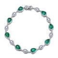 wholesale Simulated emerald 5*7 bracelet in metal, 1 carat, new style, fashionable and high-end for women-0-5