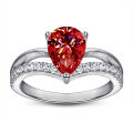 wholesale S925 Sterling Silver 6*8mm Teardrop 125ct Moissanite Engagement Ring for Women, High-End Elegant Classic Style-0-8