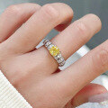 wholesale S925 Sterling Silver with Yellow Diamond and High Carbon Diamond, 6*6-0-0