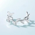 wholesale S925 Sterling Silver Ailuemei New Simple Light Gold Olive Branch Ring, Small Fresh and Forest Style Silver Jewelry Wholesale-0-1