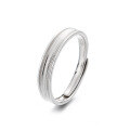wholesale S925 Sterling Silver Korean Minimalist Ins Cold-Toned Concavo-Convex Textured Matte and Glossy Contrast Couple Rings-0-4