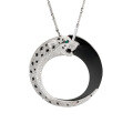 wholesale 925 Silver Gold Plated Pendant Chain with High-Carbon Diamonds, Double-Sided Panther Black Enamel, Versatile Necklace for Women-0-5