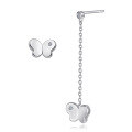 wholesale S925 Sterling Silver Hot Selling Minimalist Korean-style Student Asymmetric Butterfly Earring Ear Studs Wholesale Factory Dropshipping-0-0
