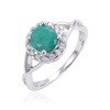 wholesale S925 Sterling Silver Vintage Natural Emerald Ring with Sapphire and Colored Gemstone Ring for Summer-0-12