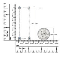 Sterling Silver Moissanite Chain Tassel Earrings, Wholesale.-Tassel X1 Earrings [White Gold]  925 Silver