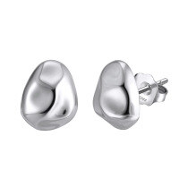 wholesale 925 Sterling Silver Geometric Zircon Jewelry For Women-925 sterling silver electroplated platinum 9*7.5mm 1.58g 925 silver