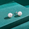wholesale S925 Sterling Silver New Pearl Earrings, Pure Silver Round Stud Earrings for Women, Summer High-End Luxury Retro Elegant Ear Jewelry-0-3