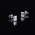 wholesale 14K Gold Four-Prong 15 Carat Moissanite Emerald Cut Earrings 9/10/18K Gold Ear Studs-0-4