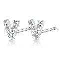 wholesale Metal material: 925 Sterling Silver Earring type: Stud Earrings Style: Luxury, High-end Feature: Inlaid with Zircon Design: 26 Letters Target audience: Women Use: Cross-border wholesale-0-26