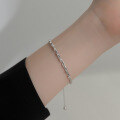 wholesale S925 Silver Korean-style Elegant Minimalist Chain Beaded Bracelet for Women, Vintage Fringe Hand Accessory S4634-0-3
