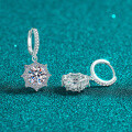 S925 Silver Moissanite Octagonal Ear Studs, Elegant Luxury Holiday Gift-0-0