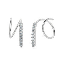 S925 Sterling Silver D-color Moissanite Bow Earrings-P style [Clearance Sale with Free Shipping] K Silver  925 Silver