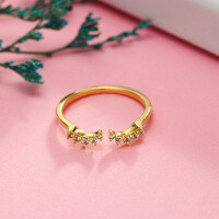 wholesale S925 Sterling Silver Japanese and Korean Style Light Jewelry Adjustable Curved Eyelash Open Ring, Dunli New Design-Eyelash Curling Open Ring Size S (9-13#)