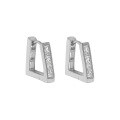 wholesale S925 Sterling Silver Korean Version Ins Minimalist Geometric Trapezoid Inlaid Zircon Textured Ear Clips for Women-0-5