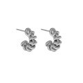 wholesale S925 Sterling Silver Korean Version Ins Small and Unique Design Minimalist Versatile Twisted Telephone Hoop C-Shaped Textured Earrings for Women-0-5