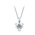 925 Silver Zodiac Pendant with 1-Carat Moissanite Necklace for Women-0-2
