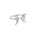wholesale S925 Sterling Silver JA555 Korean Version INS Niche Design Sense Minimalist Versatile Butterfly Glossy Textured Open Ring for Women-0-4