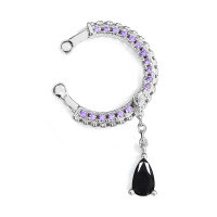 wholesale S925 Sterling Silver Micro-Inlaid Zirconia Tassel Drop Ear Cuffs for Ear Cartilage, Fashion Commute Minimalist Gentle Elegance-Silver (single) 925 silver