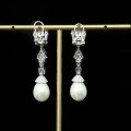 wholesale 925 Sterling Silver Gold-Plated Earrings with High-Carbon Diamonds, Pearl Cabochon, Minimalist Fashion Jewelry, Versatile Accessories for Women-0-4