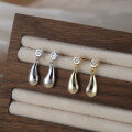 wholesale 925 Sterling Silver French Vintage Solidified Water Drop Earrings Women Small Design High-end Sense Ear Studs Jewelry-0-0