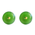 wholesale Low-key versatile 18K gold inlaid natural Hetian jadeite earrings with certificate, featuring a peace buckle jade ear ornament-0-4