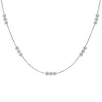 wholesale S925 Sterling Silver Light Luxury High-End Women's Necklace with Cross Bow Heart Möbius Pendant Choker-Platinum DY190889-SW-WH 925 silver