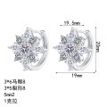 S925 Sterling Silver Moissanite Floral Stud Earrings for Women-0-3