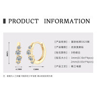 S925 Sterling Silver Four-Leaf Clover Moissanite Hoop Earrings-[Irregular] Gold  925 Silver
