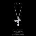 S925 Sterling Silver Moissanite Queen Iris Pendant Necklace-0-4
