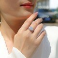 S925 Silver Exaggerated Stackable Moissanite Ring, Tarnish-Resistant, Light Luxury High-End-0-2