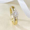 wholesale Metal: S925 silver gold-plated Vintage French floral Euro-American ins minimalist style ring-0-3