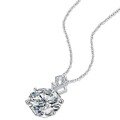 wholesale S925 Silver Necklace with 10 Carat Moissanite Pendant, Minimalist Style Collarbone Chain Accessory Gift Ready for Wholesale-0-4