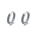 wholesale S925 Sterling Silver Retro Thai Silver Distressed Circle Rope Chain Pattern Creative Ear Clasp-0-4