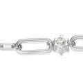 S925 Sterling Silver 1ct Moissanite Tennis Bracelet, Light Luxury Paperclip Design-0-2