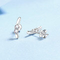 wholesale 925 Sterling Silver Ear Studs with Moissanite, Diamond-Inlaid Line Earrings, Versatile High-End Earrings, Live Streaming Best-Seller for Wholesale-0-2